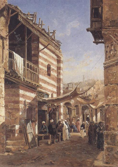 John varley jnr THe School near the Babies-Sharouri,Cairo (mk37) oil painting image